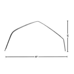 Moldura del borde del techo derecha Fastback 69-70
