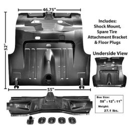 Complete boot floor Fastback 71-73
