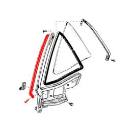 Rear side window seal right coupe 64-68