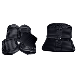 Fundas de asiento convertibles, negras, de lujo, juego completo, tallas 65-66