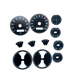 Speedometer overlays km/h and miles 67-68