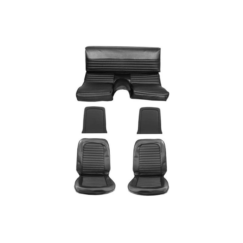 Fastback seat covers, black, complete set, 66