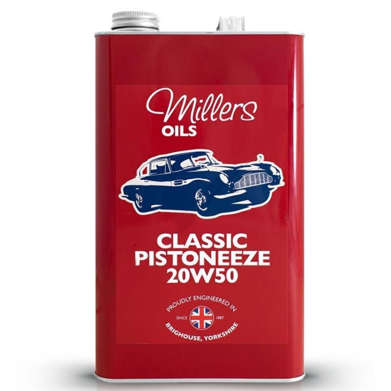 Aceite de motor 20W50 API SJ ZDDP 5L Miller Pistoneeze