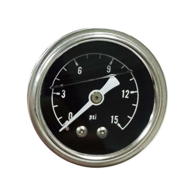 Manomètre à essence 0-15 PSI 1/8" NPT à remplissage liquide 64-73