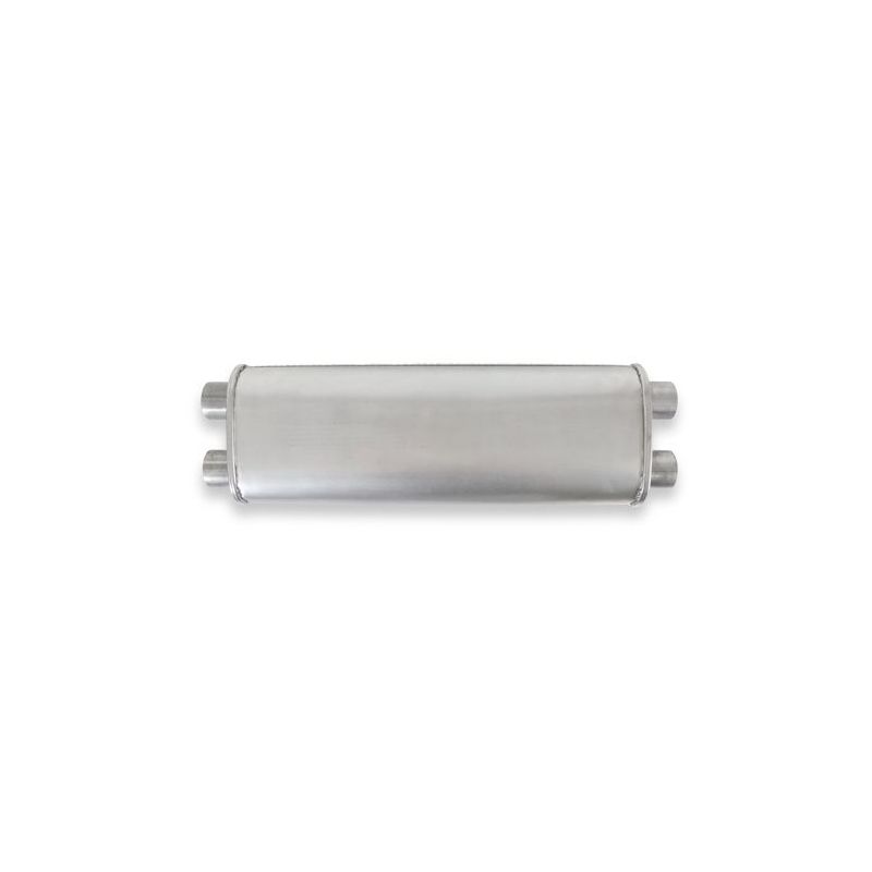 Transverse silencer for V8 twin exhaust 67-68