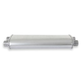 Transverse silencer for V8 twin exhaust 67-68