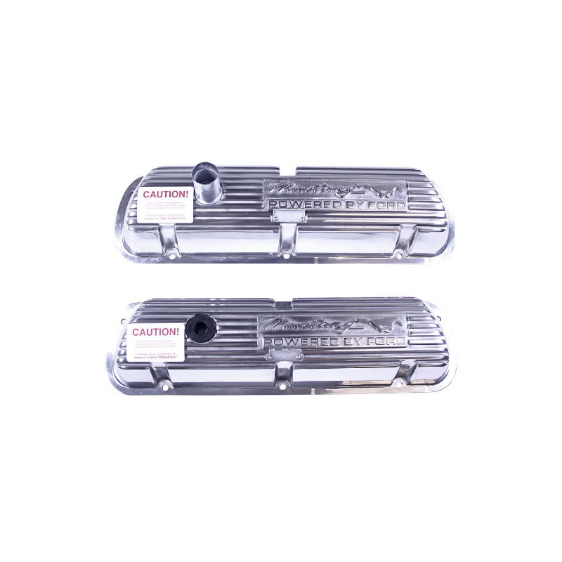 Valve cover 260-351W polished "Mustang" 64-73