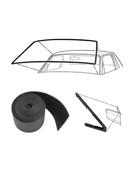 Mustang 1964 1/2 Vitre avant, Lunette arrière, Joints de vitres latérales