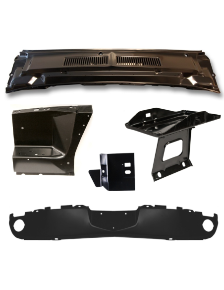 Mustang 1964 1/2 panneaux avant, panneaux de plancher compartiment moteur, capot, support de batterie