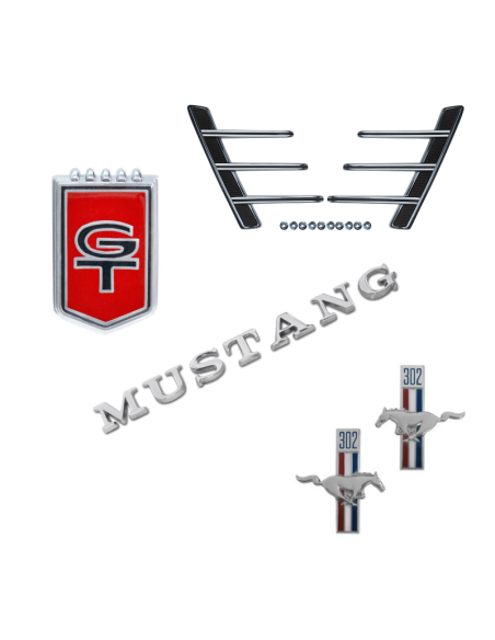 Mustang 1970 emblèmes, ornements, lettrage, GT, Shelby, Pony